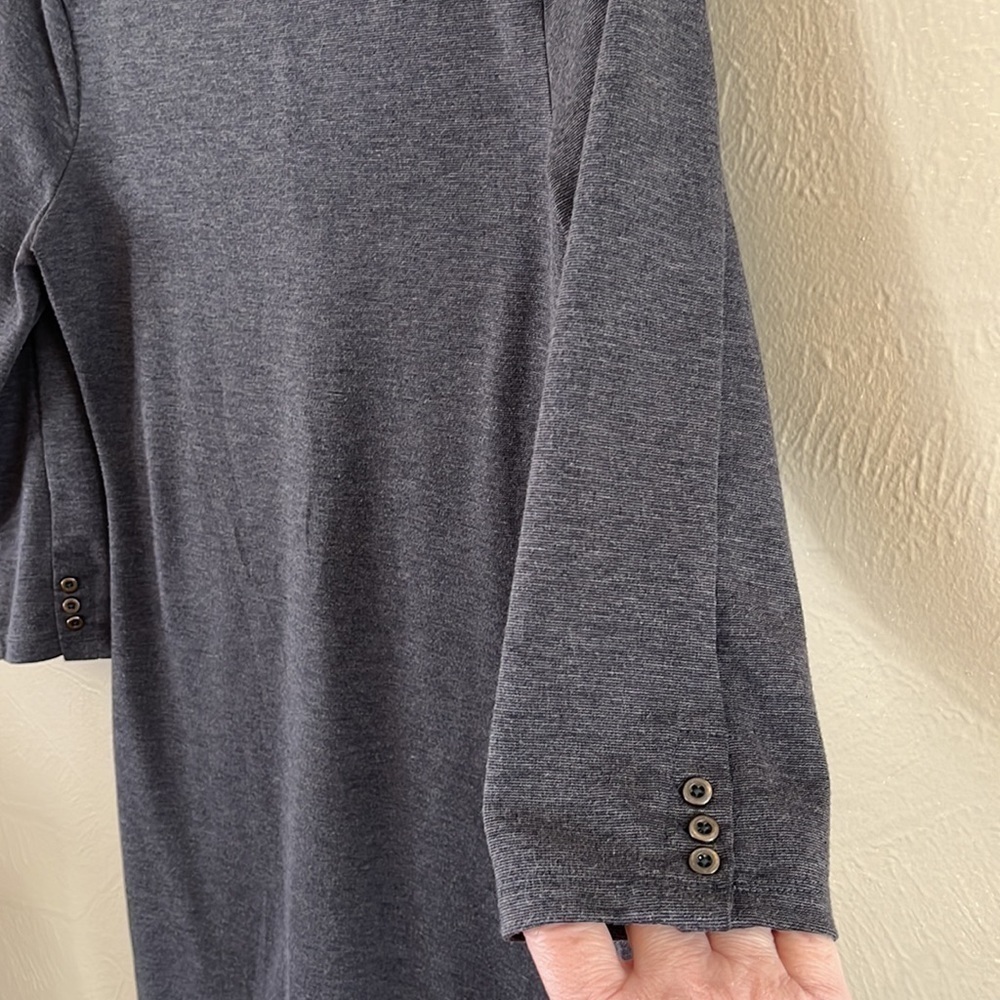 Old Navy dress midi length body fitted charcoal heather long sleeves size Small - Picture 4 of 15